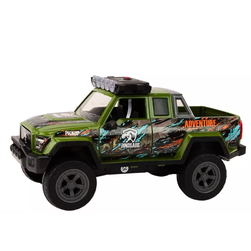 LEAN TOYS Coche todoterreno de caza Hunter dinosaurio con luces y sonidos verde
