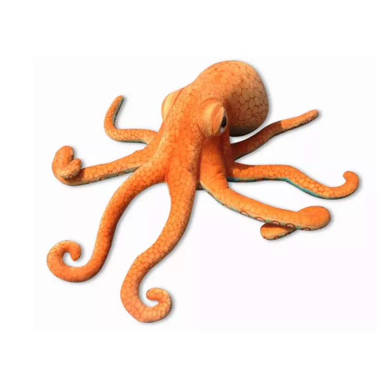 LEAN TOYS Peluche mascota de pulpo naranja 55 cm