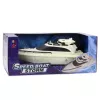 LEAN TOYS Lancha motora RC teledirigida, a pilas, blanco-negro