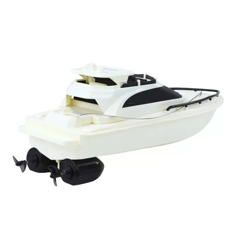 LEAN TOYS Lancha motora RC teledirigida, a pilas, blanco-negro