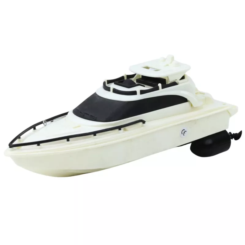 LEAN TOYS Lancha motora RC teledirigida, a pilas, blanco-negro