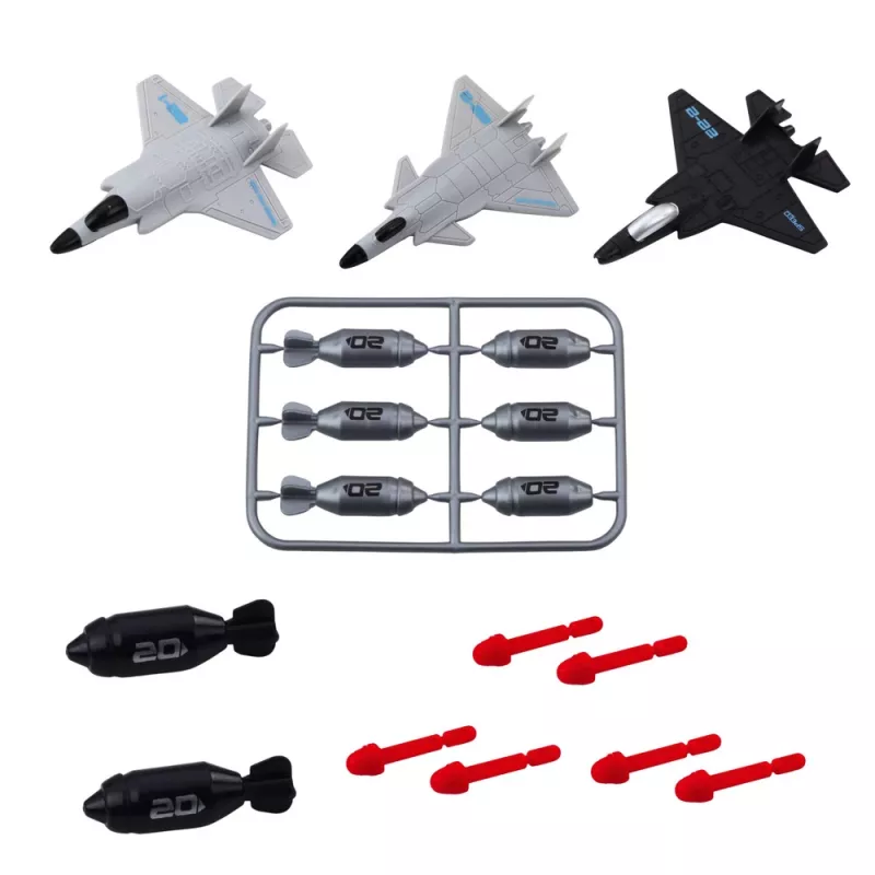 LEAN TOYS Set militar barco submarino aviones de combate y cohetes