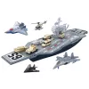 LEAN TOYS Gran portaaviones militar con aviones de combate, tanques y vehículos 70 cm