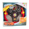 LEAN TOYS Volante interactivo para niños con luces, sonidos y vibraciones, rojo