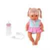LEAN TOYS Muñeca bebé en portabebés con biberón, chupete, habla, balbucea, hace pipí