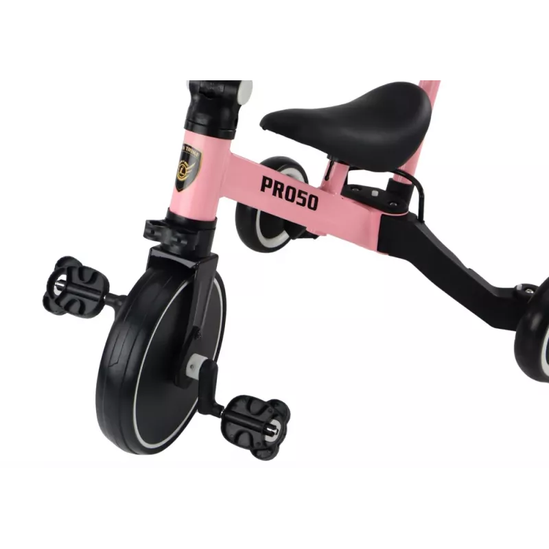 LEAN TRIKE PRO50 Triciclo con barra de empuje rosa