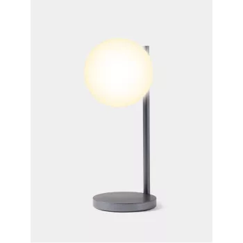 Lexon Bubble Lamp lámpara de escritorio LED con cargador Qi de 15W, Gunmetal