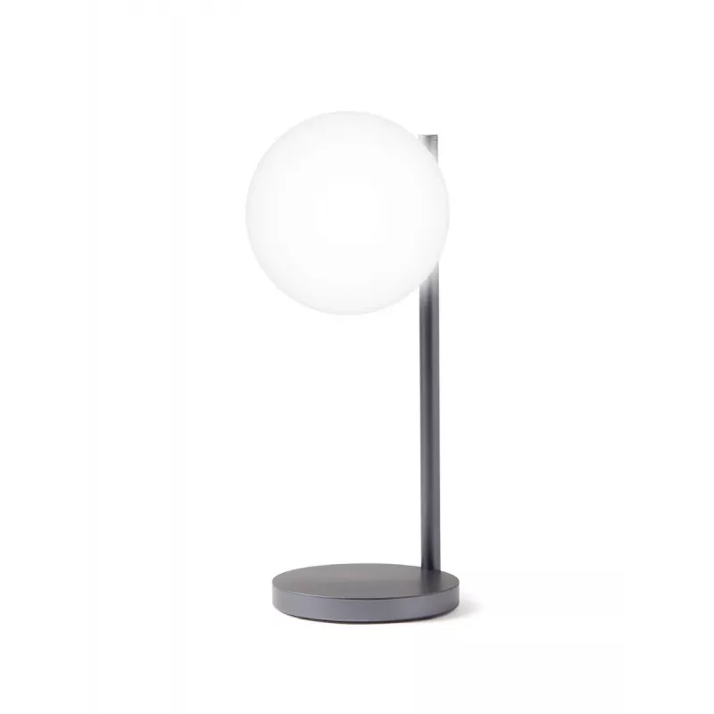 Lexon Bubble Lamp lámpara de escritorio LED con cargador Qi de 15W, Gunmetal