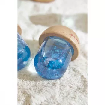 Janod bola de nieve sensorial con purpurina azul 12m+