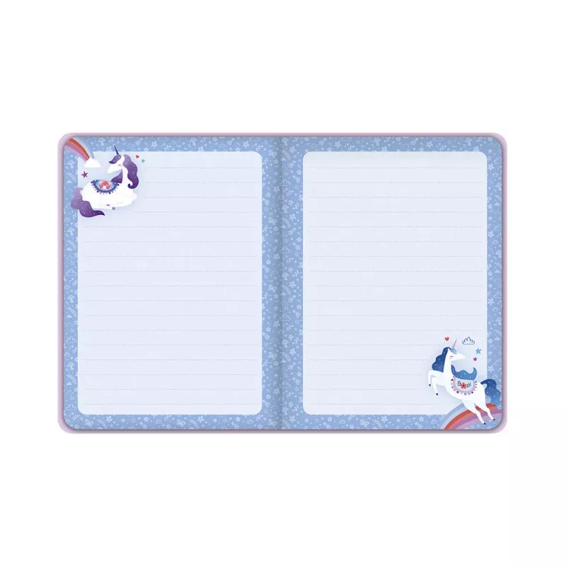 Janod Unicorn Dreamland cuaderno con goma elástica, 6+