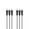 HAMA Cable de audio/vídeo 3x RCA a 3x RCA, 3 m, conectores dorados