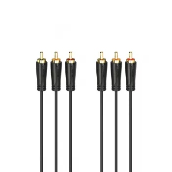 HAMA Cable de audio/vídeo 3x RCA a 3x RCA, 3 m, conectores dorados
