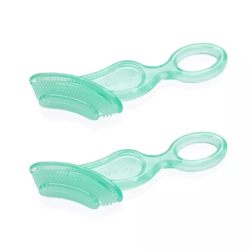 BRUSH BABY Cepillo de dientes mordedor pack de 2 para bebés 10-36 meses