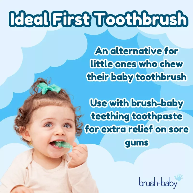 BRUSH BABY Cepillo de dientes mordedor pack de 2 para bebés 10-36 meses