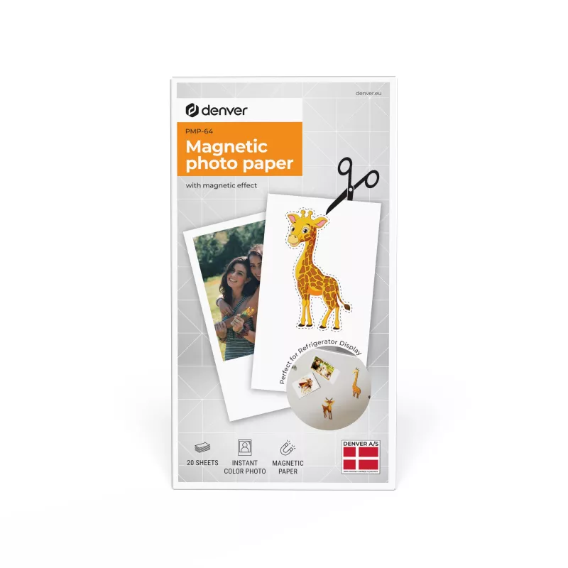 Denver PMP-64 Papel fotográfico magnético para MCP-6010 - 10 hojas brillante 2x3