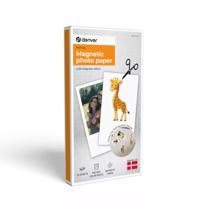 Denver PMP-64 Papel fotográfico magnético para MCP-6010 - 10 hojas brillante 2x3