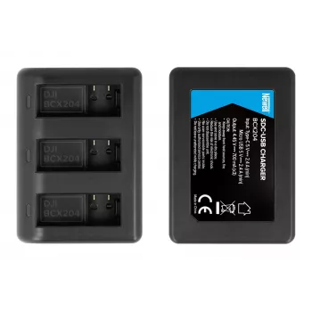 Newell SDC-USB Cargador de Tres Canales para Baterías DJI Osmo Action BCX204
