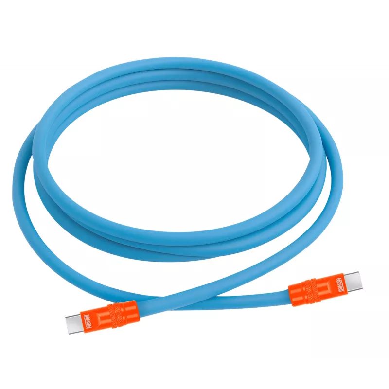 Newell Cable USB-C a USB-C 100W, 2m, Silicona, Azul-Naranja