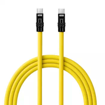 Newell Cable USB-C a USB-C 100W, 2m, Silicona, Amarillo-Negro