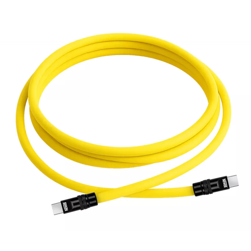 Newell Cable USB-C a USB-C 100W, 2m, Silicona, Amarillo-Negro