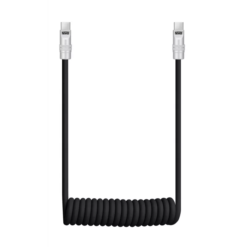 Newell Cable USB-C a USB-C 100W 1,5m Silicona Espiral Negro