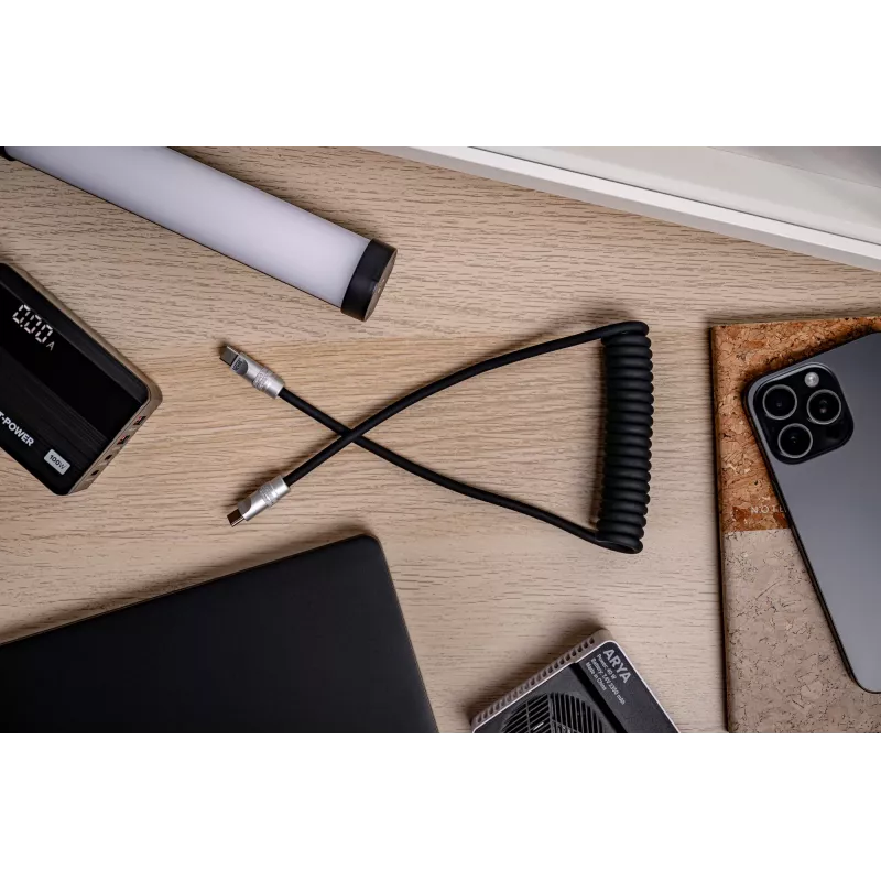 Newell Cable USB-C a USB-C 100W 1,5m Silicona Espiral Negro