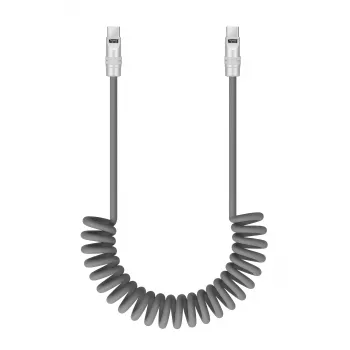 Newell Cable USB-C a USB-C 100W, 1,5m, Silicona, Enrollado, Gris