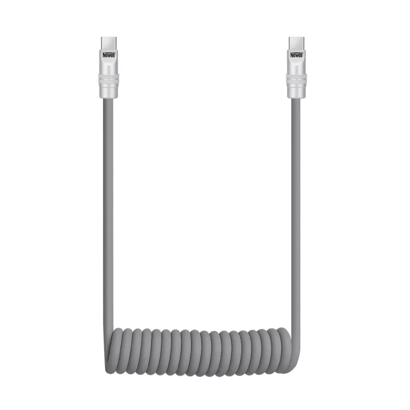 Newell Cable USB-C a USB-C 100W, 1,5m, Silicona, Enrollado, Gris