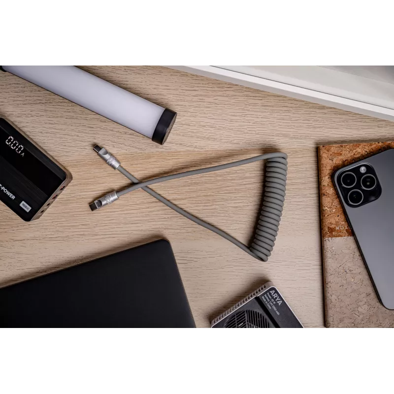 Newell Cable USB-C a USB-C 100W, 1,5m, Silicona, Enrollado, Gris