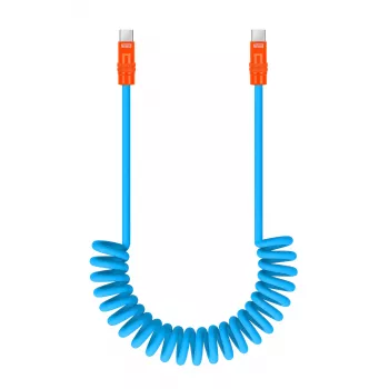 Newell Cable USB-C a USB-C 100W 1,5m Silicona Enrollado Azul-Naranja