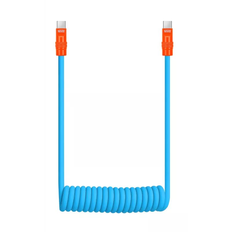 Newell Cable USB-C a USB-C 100W 1,5m Silicona Enrollado Azul-Naranja