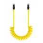 Newell Cable USB-C a USB-C 100W, 1,5m, Silicona, Enrollado, Amarillo-Negro