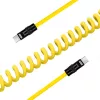 Newell Cable USB-C a USB-C 100W, 1,5m, Silicona, Enrollado, Amarillo-Negro