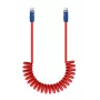 Newell Cable USB-C a USB-C 100W 1,5m Silicona Espiral Rojo-Azul Marino