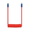 Newell Cable USB-C a USB-C 100W 1,5m Silicona Espiral Rojo-Azul Marino