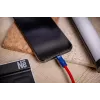 Newell Cable USB-C a USB-C 100W 1,5m Silicona Espiral Rojo-Azul Marino