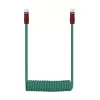 Newell Cable USB-C a USB-C 100W, 1,5m, Silicona, Enrollado, Verde-Burdeos
