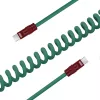 Newell Cable USB-C a USB-C 100W, 1,5m, Silicona, Enrollado, Verde-Burdeos