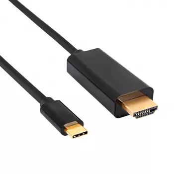 Akyga AK-AV-18 Cable USB-C a HDMI, 4K, 1,8 m, Negro