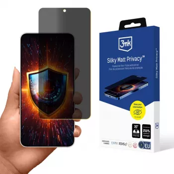 3MK Silky Matt Privacy - Protección de pantalla mate con privacidad para Samsung Galaxy S25 Edge