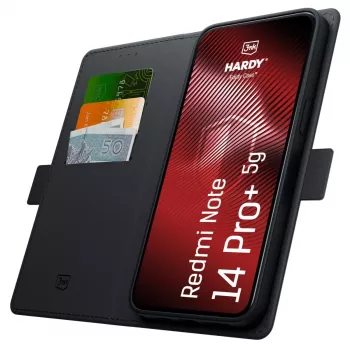 3MK PROTECTION Redmi Note 14 Pro+ - Funda 3mk Hardy Foldy negra