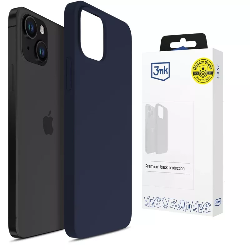 3MK PROTECTION Apple iPhone 15 Plus - Funda 3mk Hardy Mellow azul oscuro