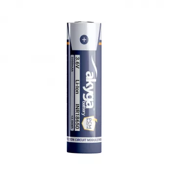 Akyga AKY2462 INR18650-33.5M-PCM Batería Li-Ion 18650 3,6 V 3350 mAh con protección PCM