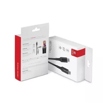 Crong Armor Link Cable USB-C a USB-C 100W PD 5A 200cm Negro