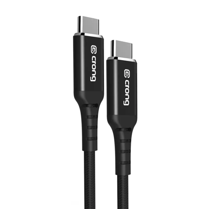 Crong Armor Link Cable USB-C a USB-C 100W PD 5A 200cm Negro