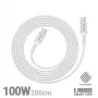 Crong Armor Link Cable USB-C a USB-C 100W PD 5A 200cm Blanco