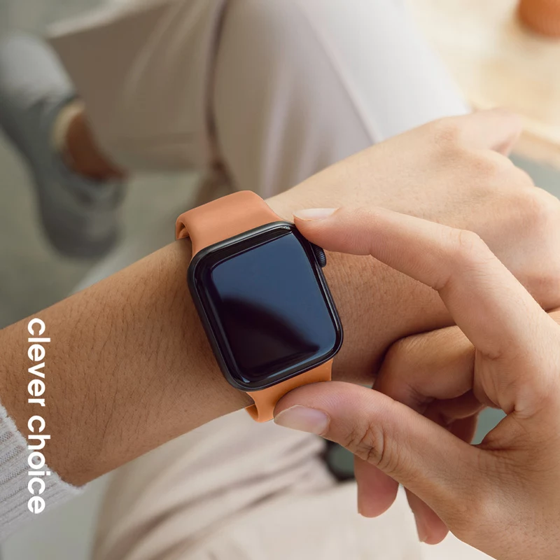 Crong Liquid Correa para Apple Watch 38/40/41/42 mm (Naranja)
