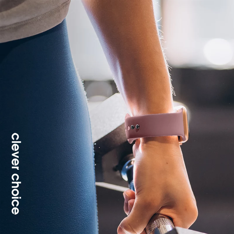 Crong Liquid Correa de silicona para Apple Watch 38/40/41/42 mm - Dusty Pink