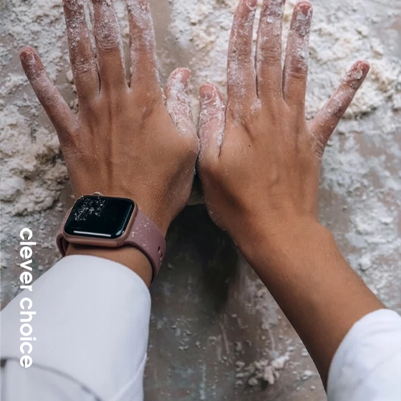 Crong Liquid Correa de silicona para Apple Watch 38/40/41/42 mm - Dusty Pink