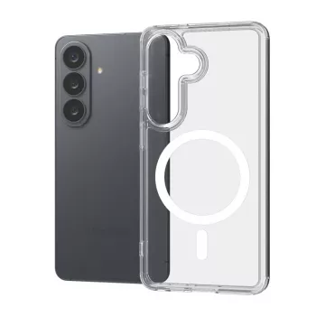 Crong Hybrid Clear Funda magnética transparente para Samsung Galaxy S26 - compatible con MagSafe (Transparente)
